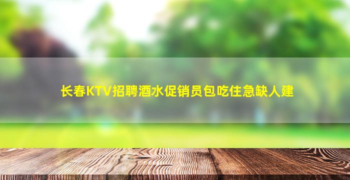 长春KTV招聘酒水促销员包吃住急缺人建